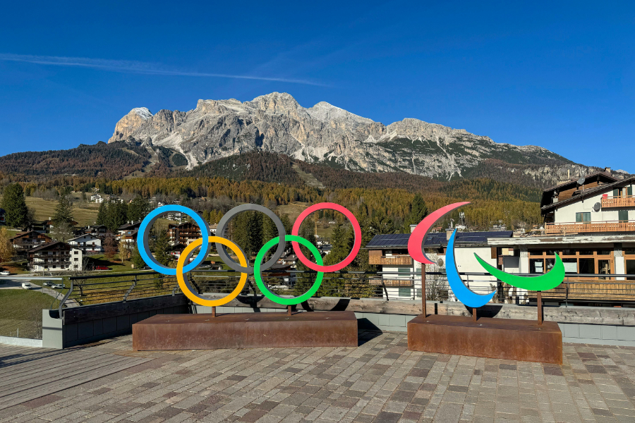 Olympic and Paralympic Symbols in Cortina d'Ampezzo