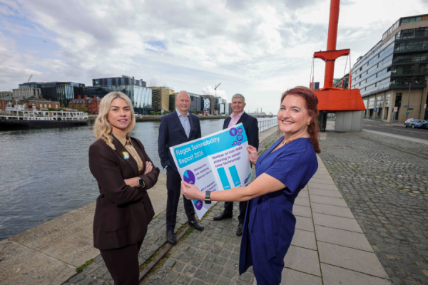 Pictured at the launch of the Flogas Sustainability Report 2026 in Dublin (L-R): Lisa Corrigan, marketing director at Flogas; John Rooney, managing director at Flogas; Ken O’Byrne, commercial director at Flogas; Mary Rossiter, and marketing manager at Flogas. Photographed by Chris Bellew, Fennell Photography.